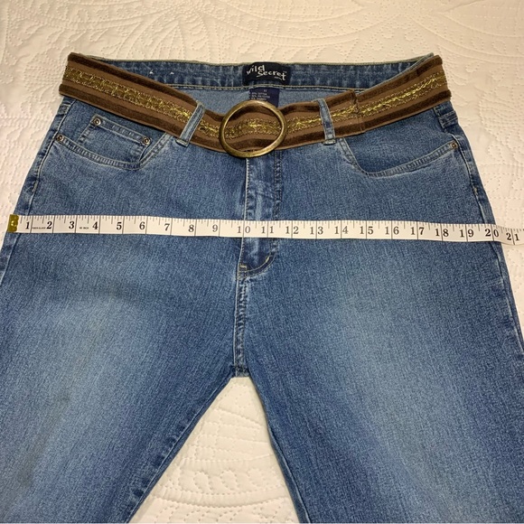 Vintage Y2K Wild Secret Jeans Embroidered Rhinestones Flared Size 11 - Picture 15 of 16